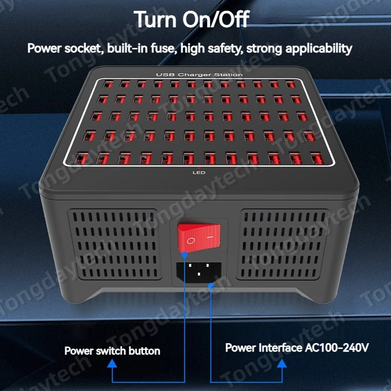 Tongdaytech 300W Multi Fast USB Charger 60 Port Portable Usb Charging Station Smart Wall Charger For Iphone Samsung Tablet Ipad