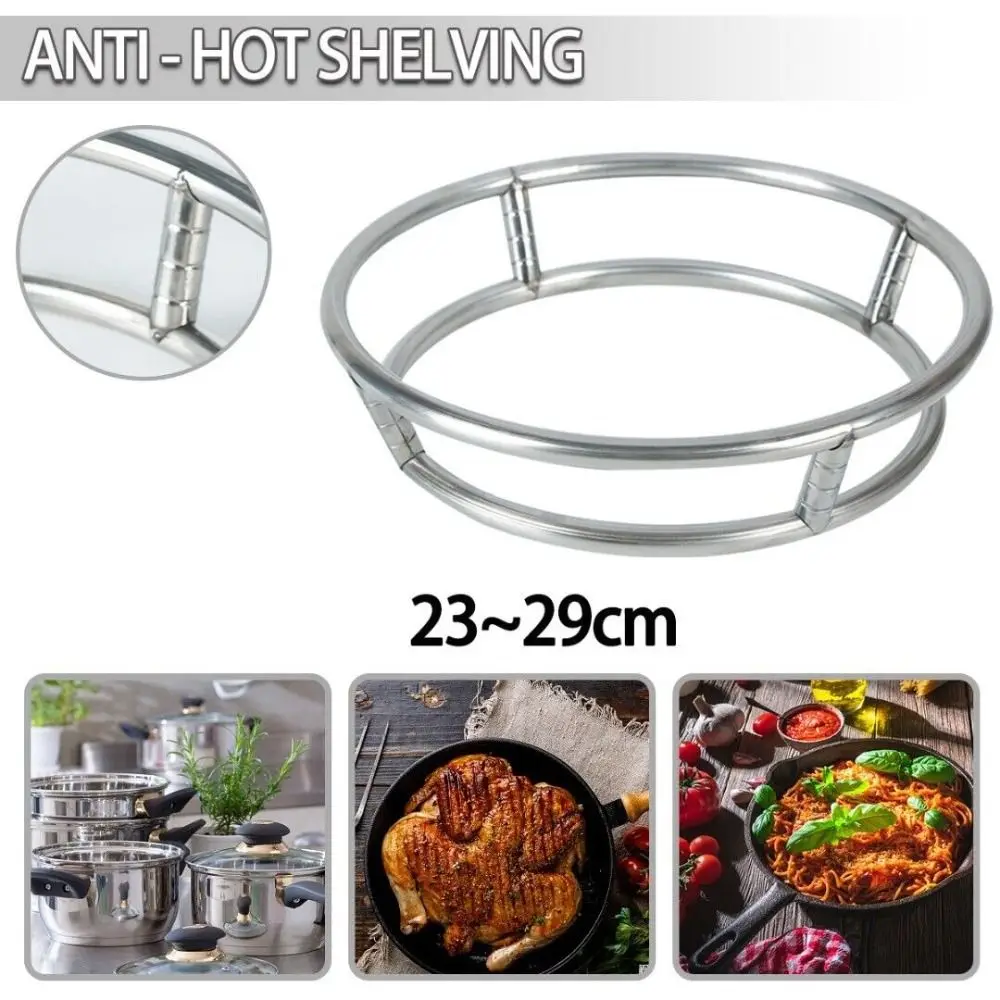 1Pcs Durable Round Bottom Wok Rack Stainless Steel Kitchen Supplies Pot Mat Pan Support Universal Cookware Ring