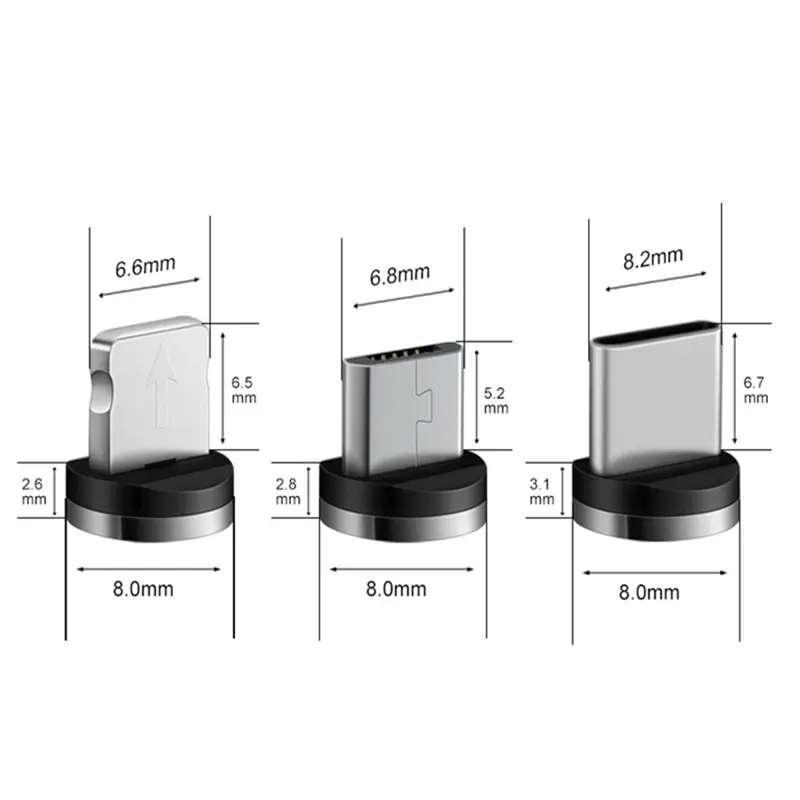 مقبس مغناطيسي صغير مناسب لـ USB/Type C/آيفون محول شحن سريع أندرويد كابل شحن USB - 2