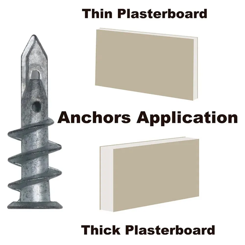 Hollw Wall Plasterboard Anchor Zinc Alloy Drywall Self-drilling Anchors E8/13*41mm #8*1-1/4 Tapping Screw