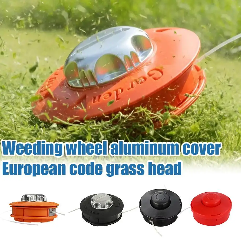

Алюминиевая головка для триммера с колесом для прополки, европейский размер, утолщенная, с автоматической подачей лески, запчасти для садового инструмента