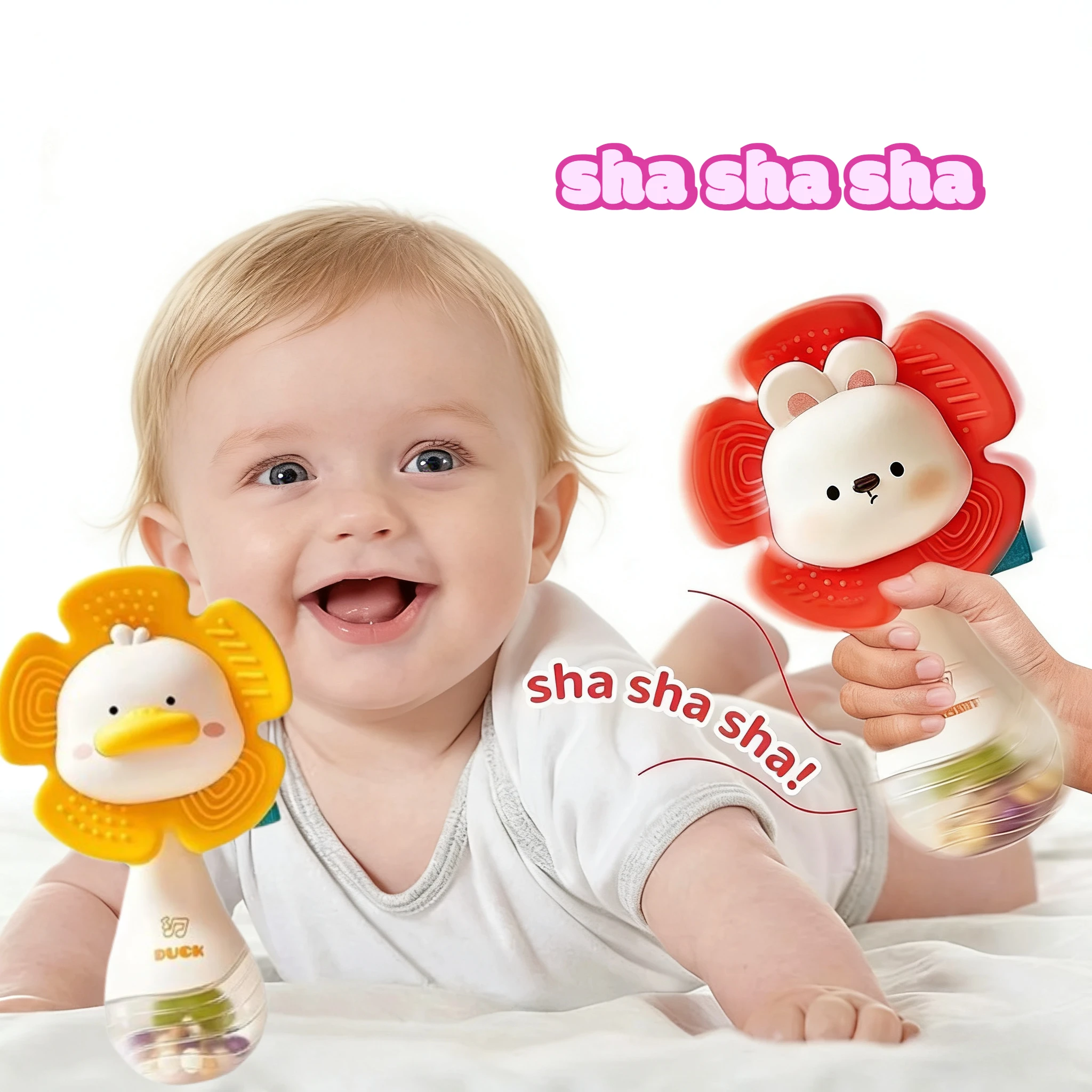 ของเล่นเขย่ามือสำหรับเด็ก 6 เดือน ของเล่นกัดฟัน ของเล่นเสริมพัฒนาการทางประสาทสัมผัสสำหรับเด็กทารก ของเล่นมอนเตสซอรี่ ของเล่นเสริมพัฒนาการทางประสาทสัมผัส