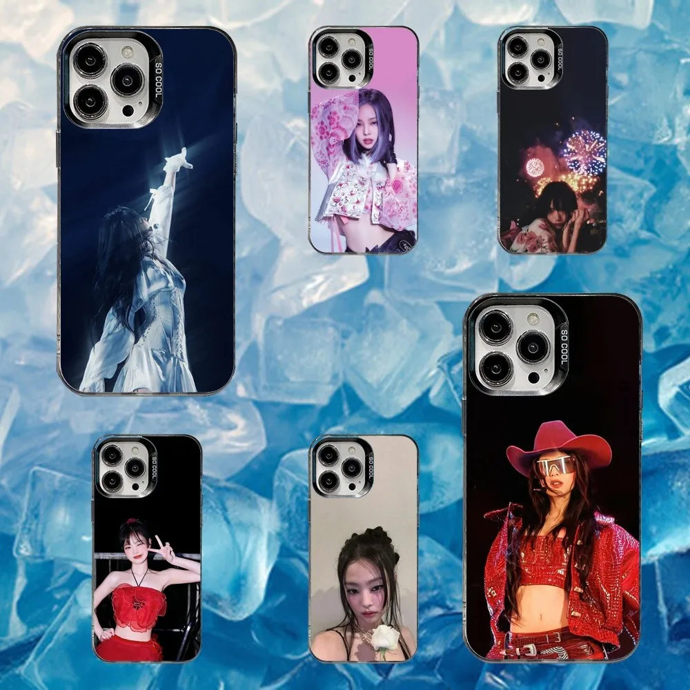 

Singer J-Jennie Tally Kim Phone Case For iPhone 16,15,14,13,12,11,Mini,Pro,SE,MAX White Matte Shockproof Cover