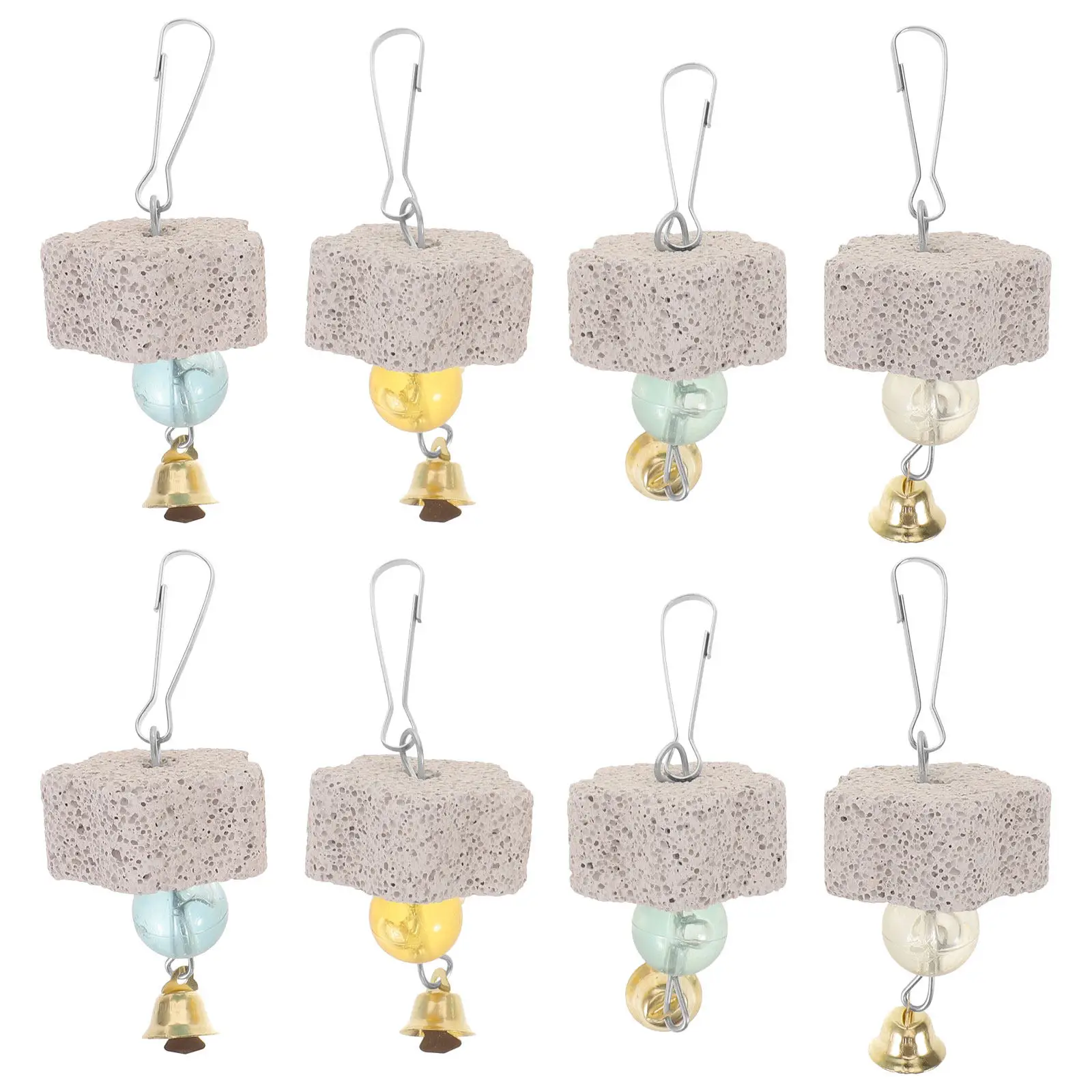 8Pcs Dragon Chinchilla Flower Grinding Stone Pet Dental Chew for Rabbits Hamsters Guinea Pigs Small Animals Volcanic Rock Teeth