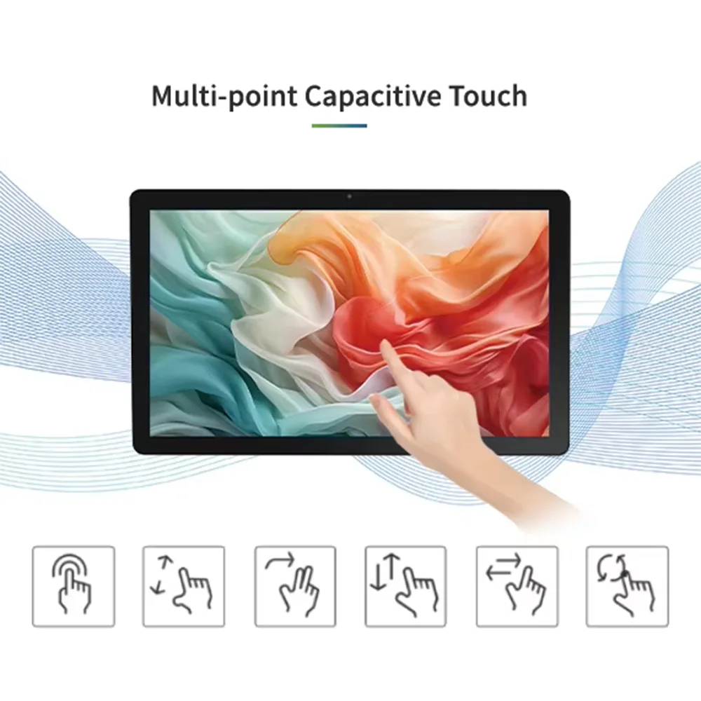 Wall-mounted 10.1-inch Android 14 commercial tablet capacitive touch screen smart home POE monitoring camera desktop display