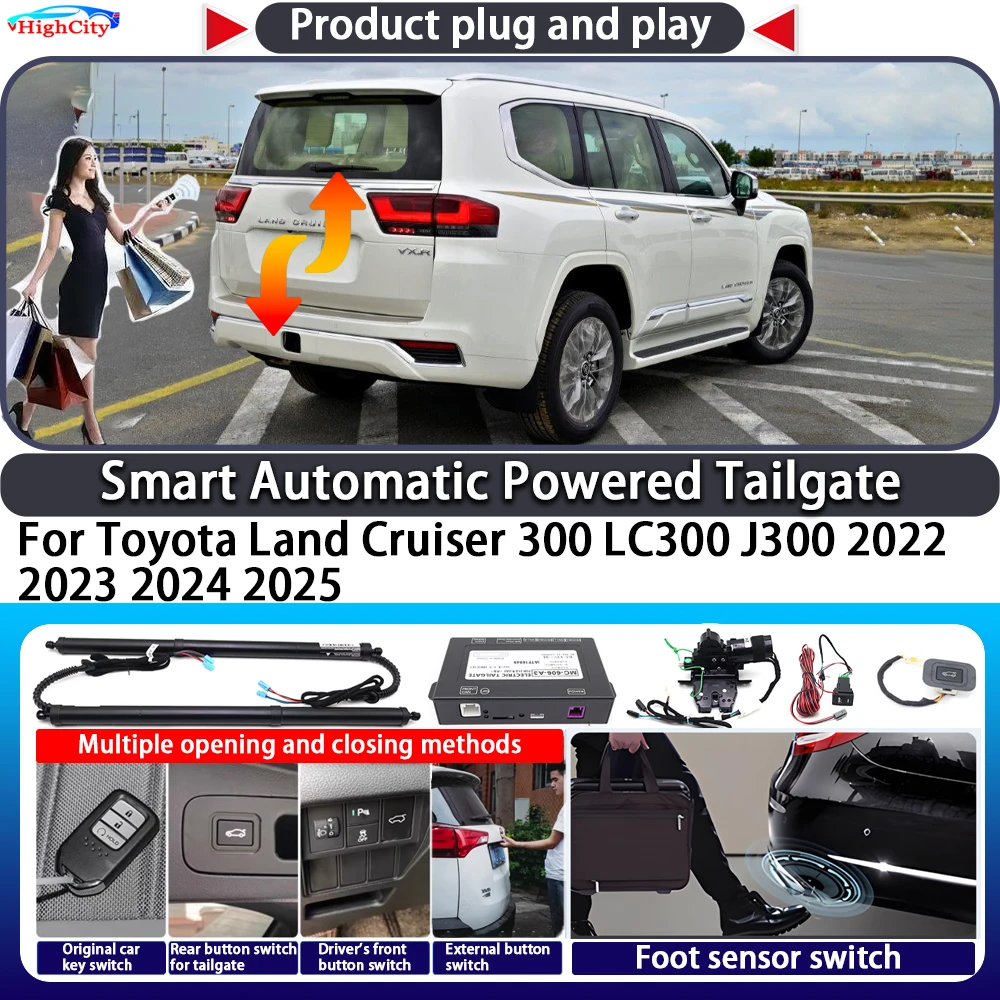 

For Toyota Land Cruiser 300 LC300 J300 2022 2023 2024 2025 Smart Automatic Powered Tailgate Key Lift Close Kit Power Tailgate