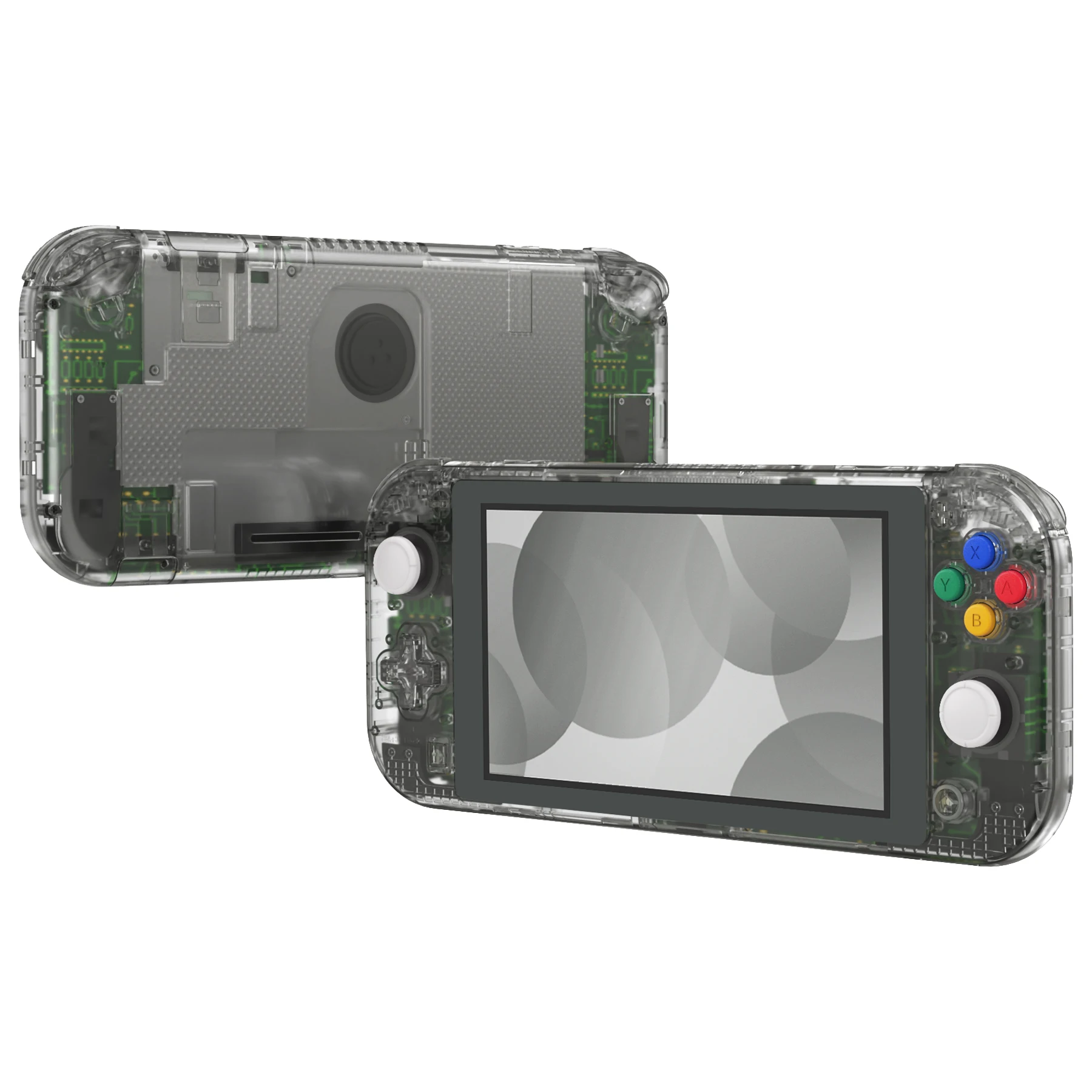 غلاف بديل للغاية مخصص مع واقي شاشة وأزرار ABXY لجهاز Nintendo Switch Lite - سلسلة Crystal Clear