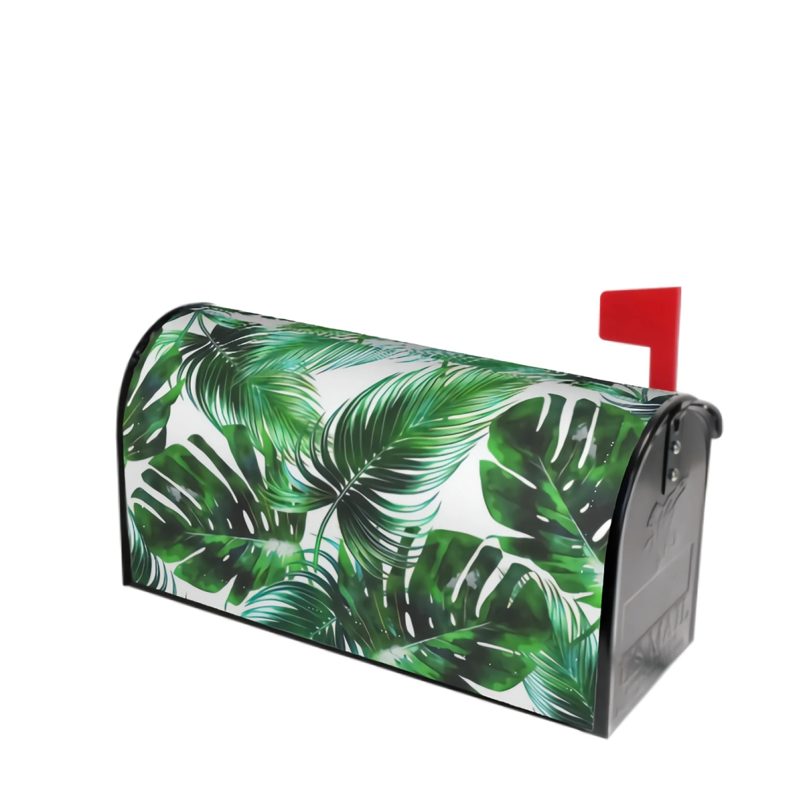 Tropical Palm Leaves Mailbox Covers Magnetic Monstera Mailbox Wraps Waterproof Jungle Post Letter Box Cover Garden Yard Decor