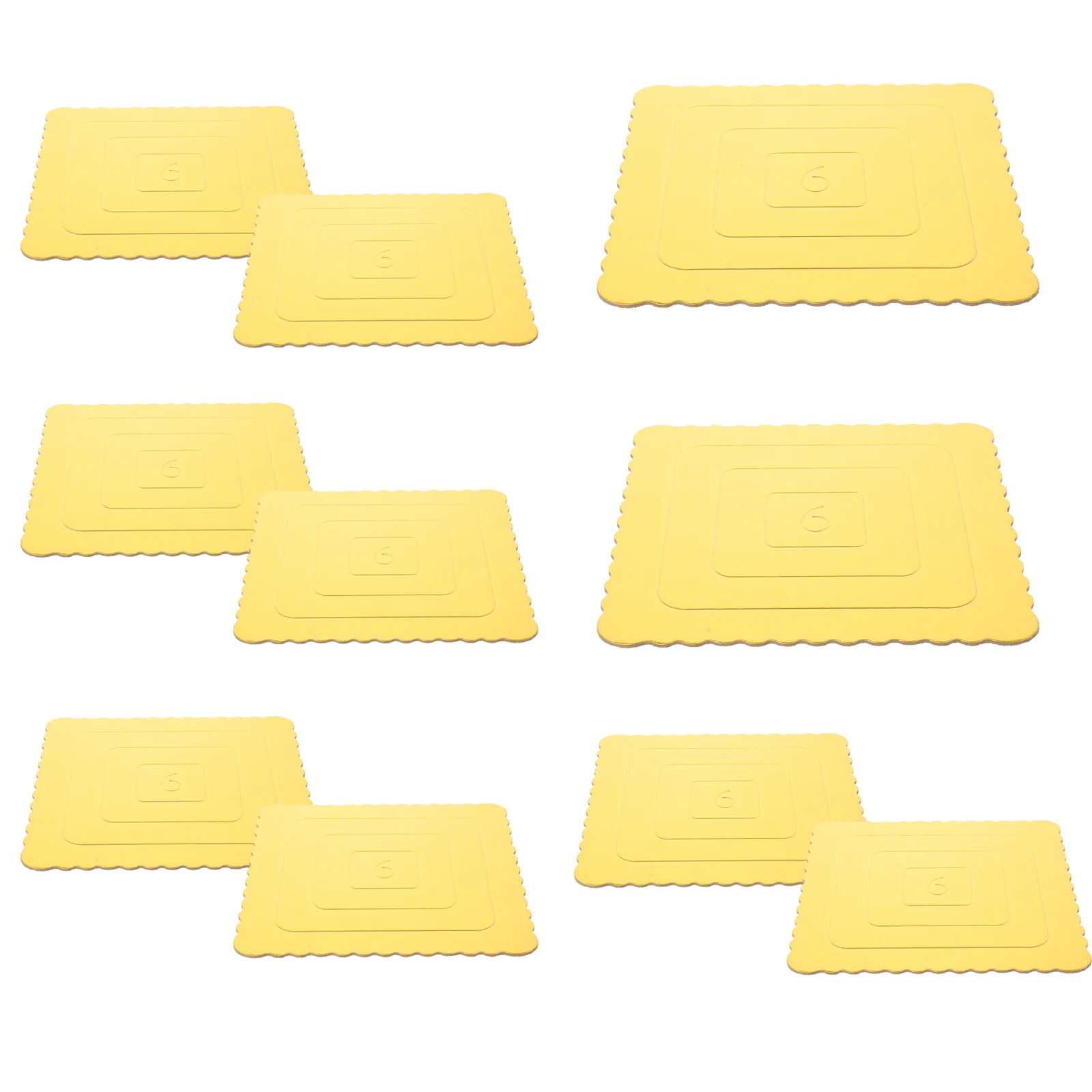 

10pcs Cake Base 6 Inch Golden Thick Square Paper Drum Board for Baking Mousse Cakes Grease Resistant Lightweight