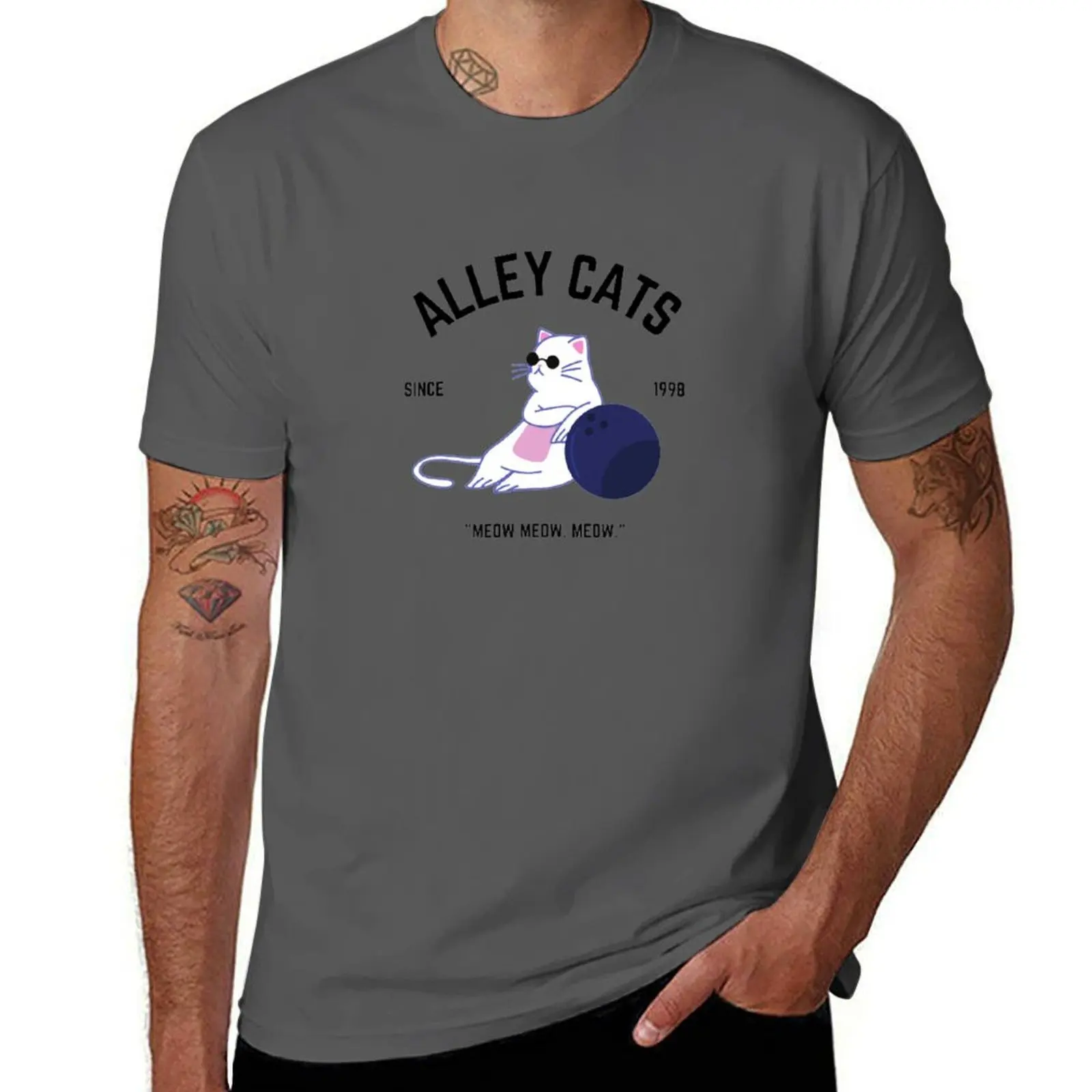 Alley Cats Bowling League T-Shirt t shirts for man slim fit t shirts with prints T-Shirt