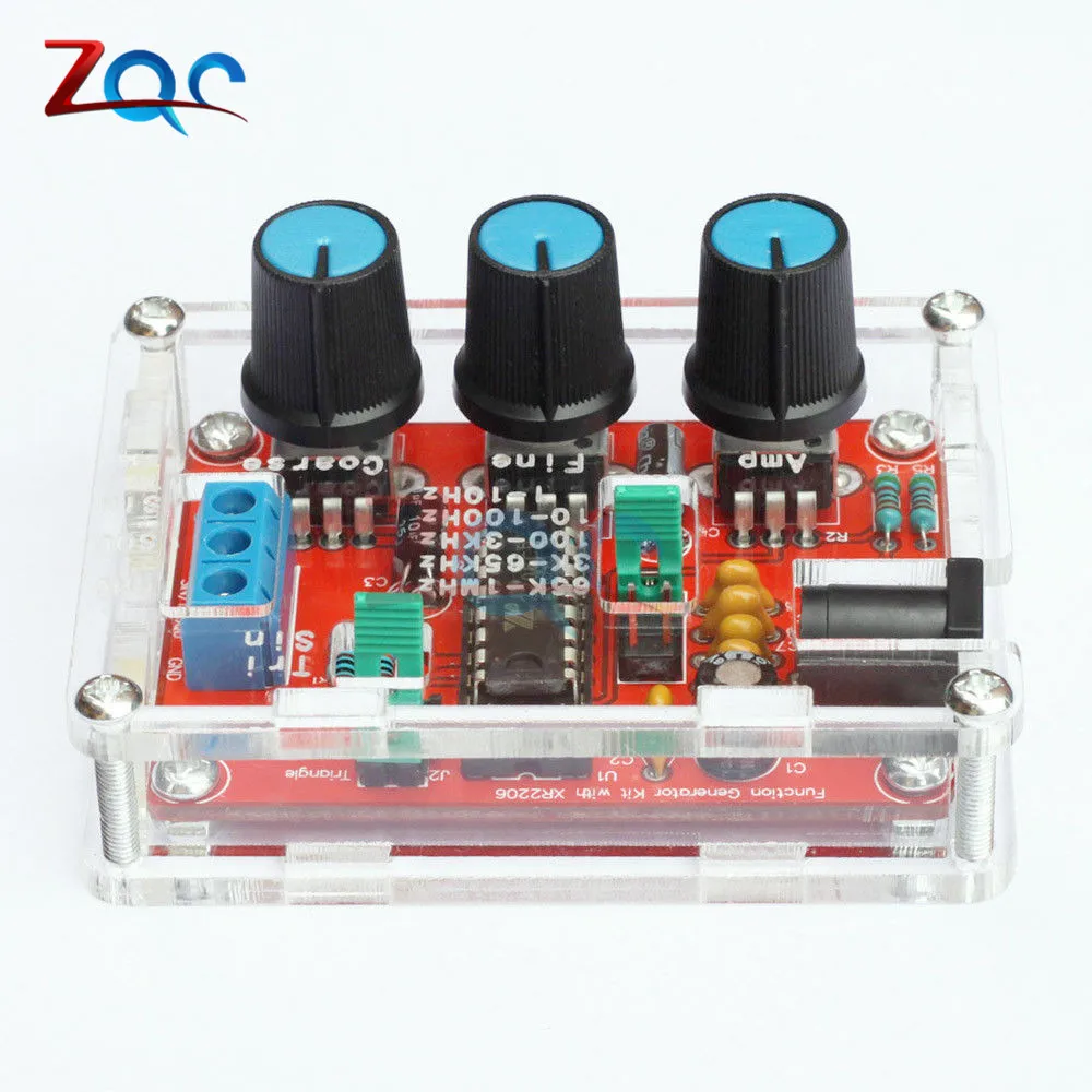 1Hz -1MHz XR2206 Function Signal Generator DIY Kit Sine/Triangle/Square Output Signal Generator Adjustable Frequency Amplitude