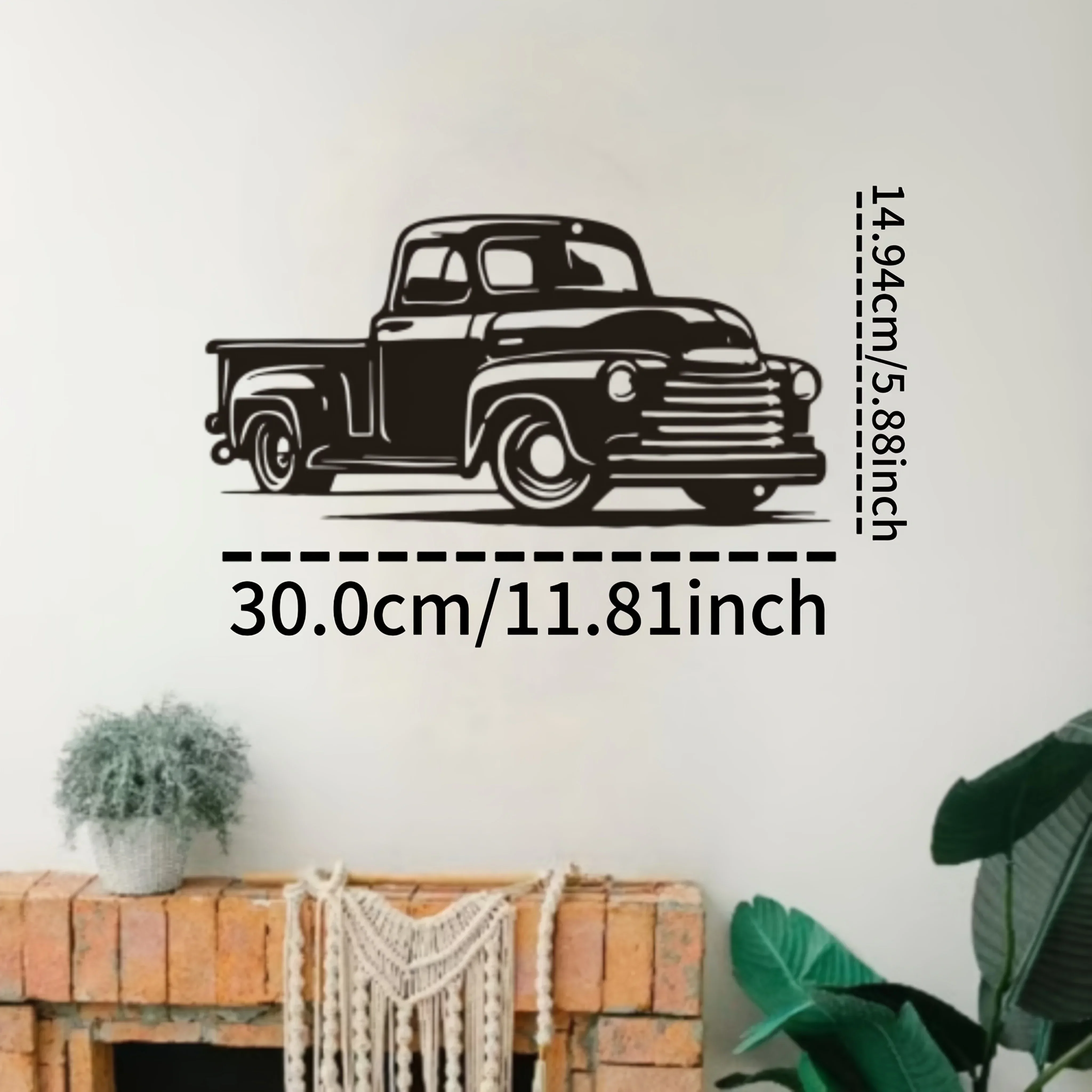 1pc Metal  Durable Vintage Pickup Truck Metal Wall Art, Classic Car Enthusiast Home Decor, Retro Automotive Themed Sculpture