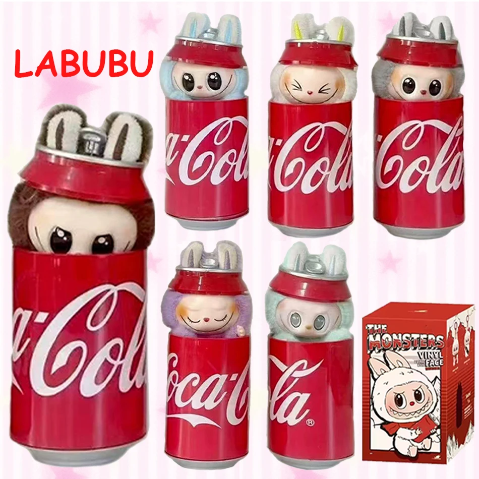 

Labubu os monstros batimento cardíaco macaron esmalte rosto caixa cega estatueta de pvc bonito pingente ornamento boneca decoraç