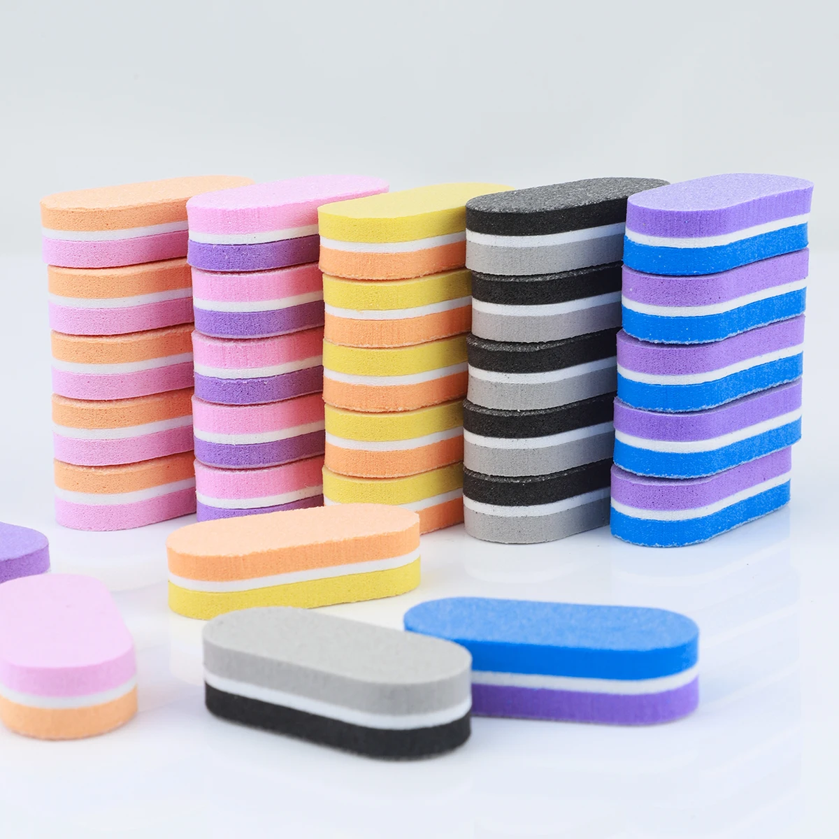 50개 전문가용 미니 네일 버퍼 파일 네일 아트 광택 샤이너 스펀지 버터 블록 프라이머 매니큐어 페디큐어 샌딩 도구