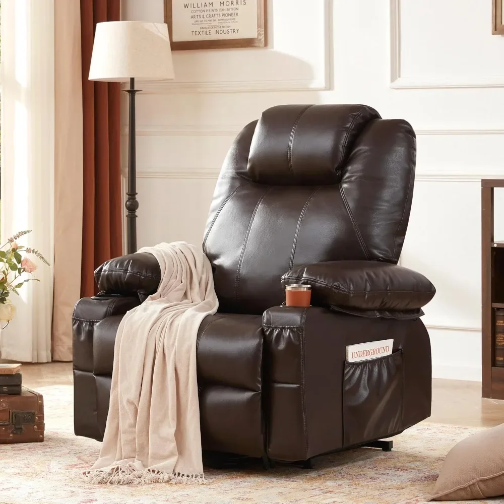 

Power Lift Recliner Chair with Heat and Massage, Power Recliner ChairS with USB Port and Cup Holders, Big Large Recliner Chair