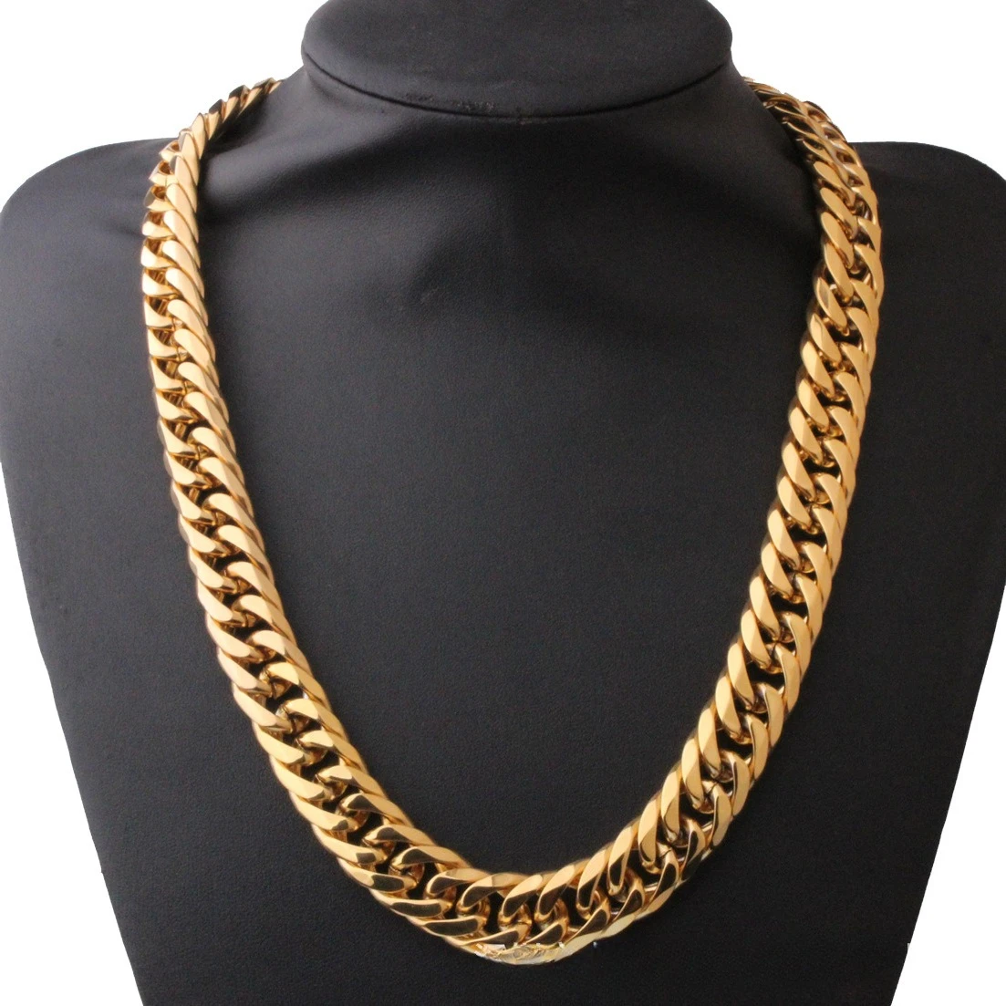 

18K/ Gold Stainless Steel Jewelry, Punk-style Men's Cuban Necklace