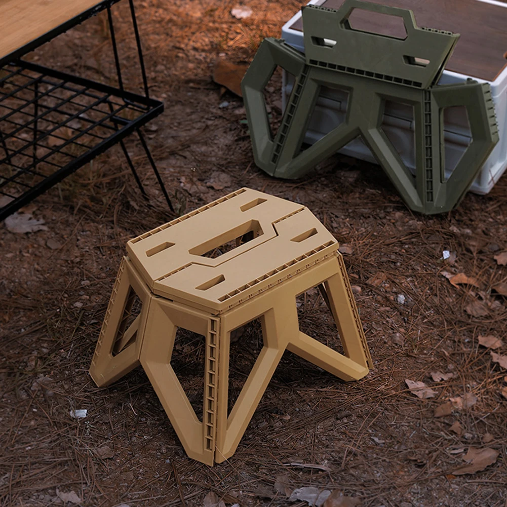 Outdoor Folding Stool Portable Foldable Triangle Stool High Load-Bearing Lightweight Foot Stool for Home Kitchen Outdoors