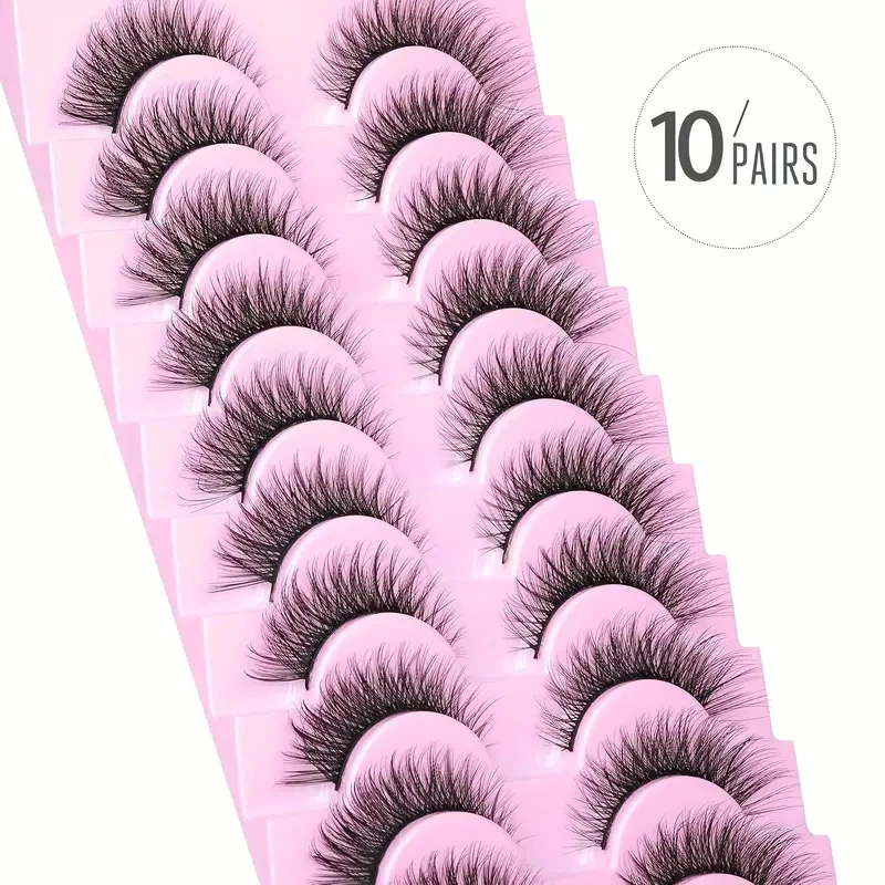10 pairs of cat's eye 3D faux mink false eyelashes - Anti-allergy, full cat's eye style, can enhance eye length #4