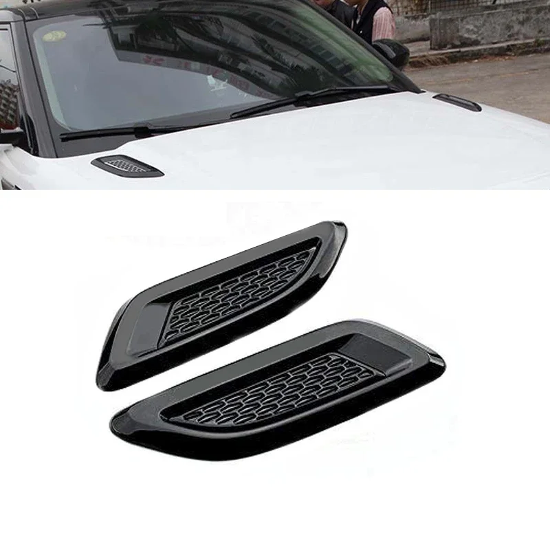 

Gloss Black Dummy Hood Vent Slat Air Wing Trim Decoration Sticker For Range Rover EVOQUE 2011-2018