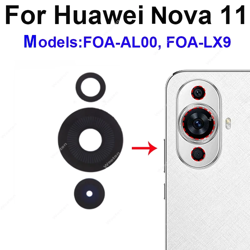 Rear Camera Lens Glass For Huawei Nova 11 11i Pro SE Ultra Back Camera Glass Lens with Sticker Replacement Repair Parts