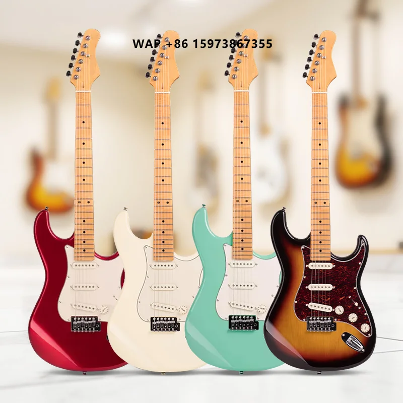 High-quality Custom-made 6-string Electric Guitar Featuring 22-fret Poplar Body 6-point Tremolo Bridge C-shape Maple Neck S-s-s