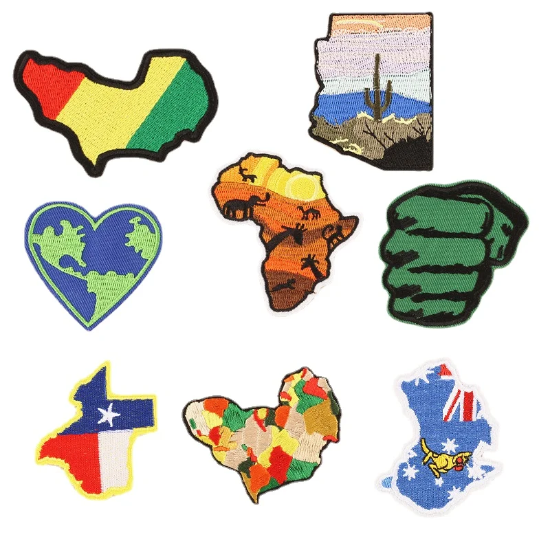 

Embroidery Patch Nation Flag Africa Map LGBT Kangaroo Cactus Strange Thing Shirt Clothing Decoration Badge Luxury Fun 50pcs/Lot