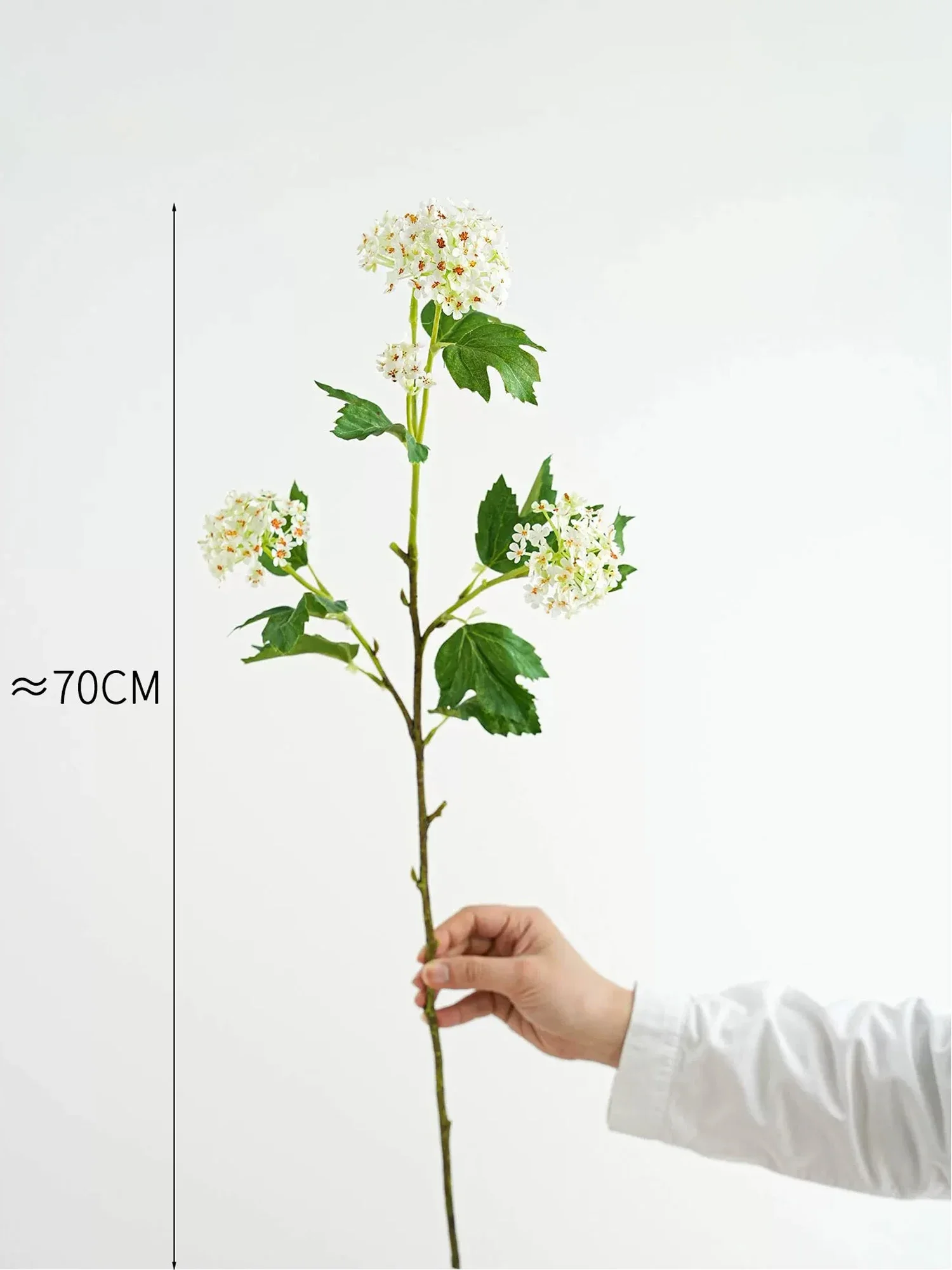 White Rustic Tiny Artificial Flower Snowball Plastic Bridal Handheld Bouquet Floral Arrangements Natural Aesthetic Decor Spring