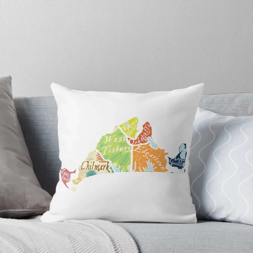 

map of martha's vineyard Throw Pillow Pillowcases Bed Cushions pillows decor home