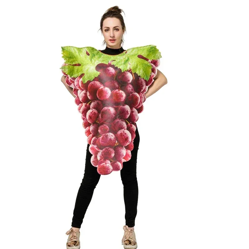 

2025 New Halloween Costume Grape Cosplay Jumpsuit Adult Playsuit Mardi Gras Party Holiday Funny Clothes Set Masquerade Ga ☆wrl☆