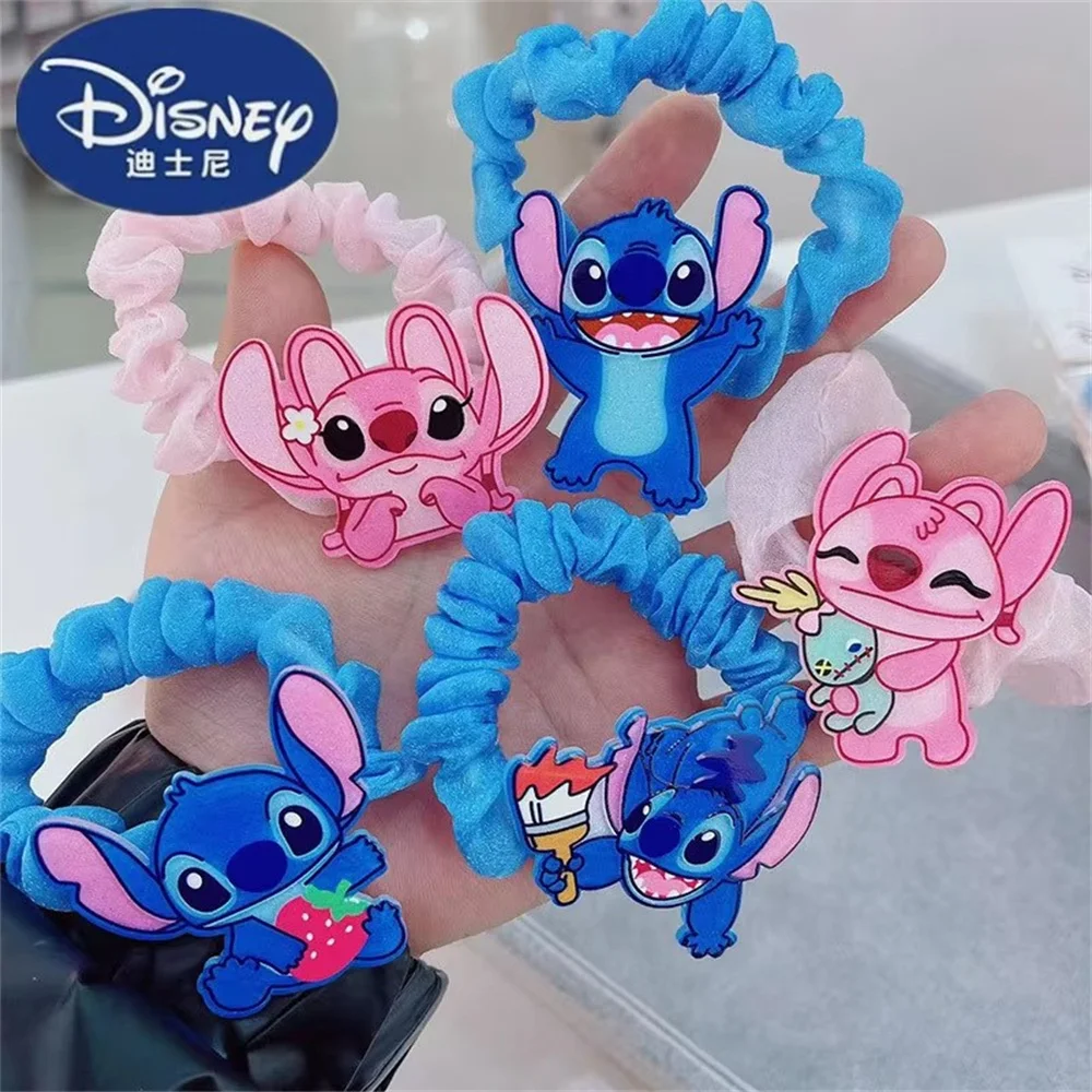 1/5pcs/Disney Lilo&Stitch Hair Bands Anime Kawaii Stitch Hairpin Cartoon Rubber Band Hair Accessoires Girl Gifts Toy