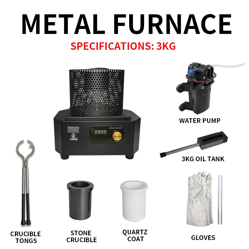 1 KG/2 KG/3 KG 1400 tot 1600 Graden Mini Draagbare Inductie Smeltoven voor Goud Zilver staal Casting Sieraden Smelten Machine