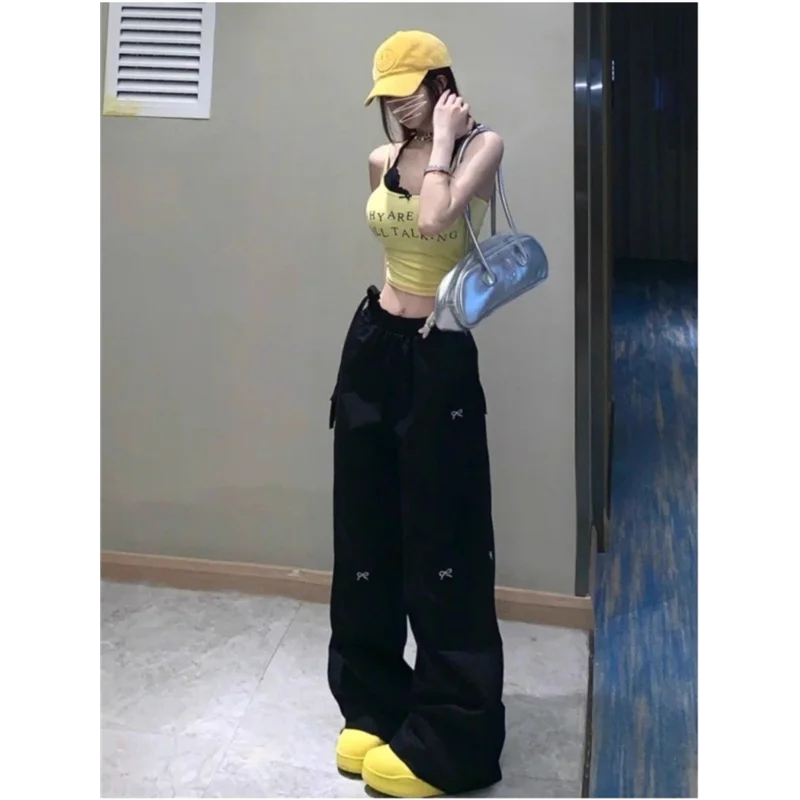 กางเกงขายาวทรงหลวมเอวสูงไซส์ใหญ่พิเศษ 75 สำหรับผู้หญิง สไตล์ลำลอง เหมาะสำหรับฤดูร้อน รุ่นใหม่ ใช้งานได้หลากหลาย