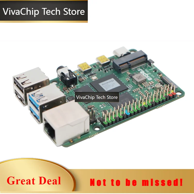 VivaChip TechROCK 5A Radxa Development Board ROCK 5A RK3588S Octa-core Single Board Computer, Raspberry Pi Compatible Replacemen