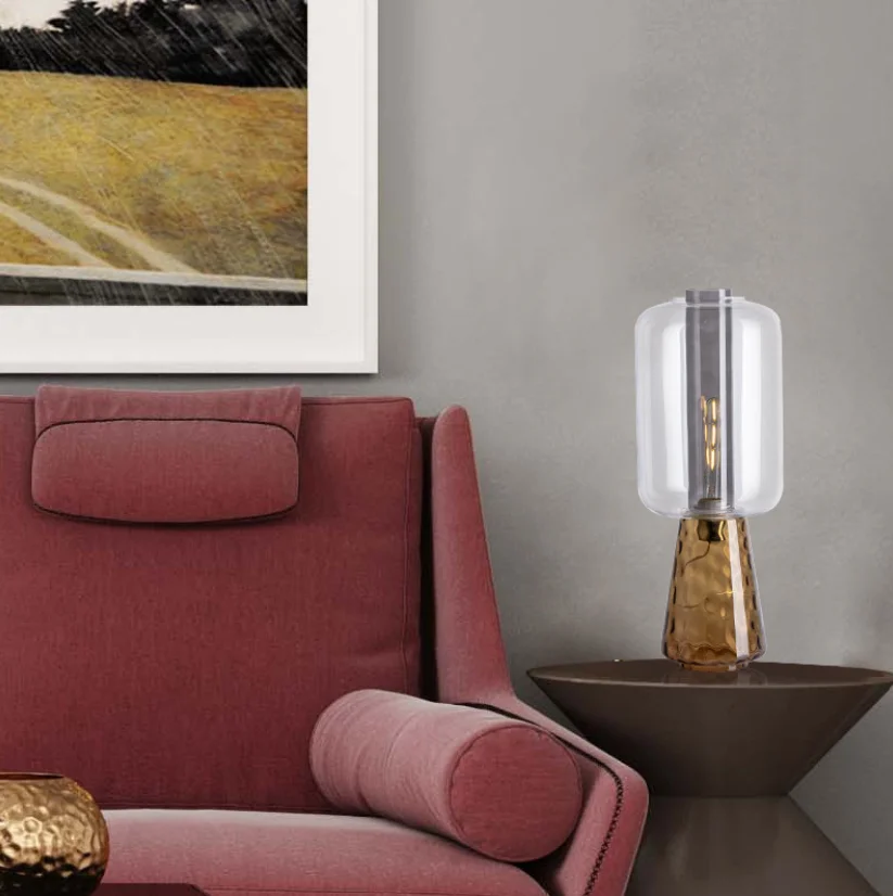 Nordic Led Night Lights Italian Glass Metal Table Lamp Bar Light Romantic Decor Desk Lamp Touch Usb Lamp