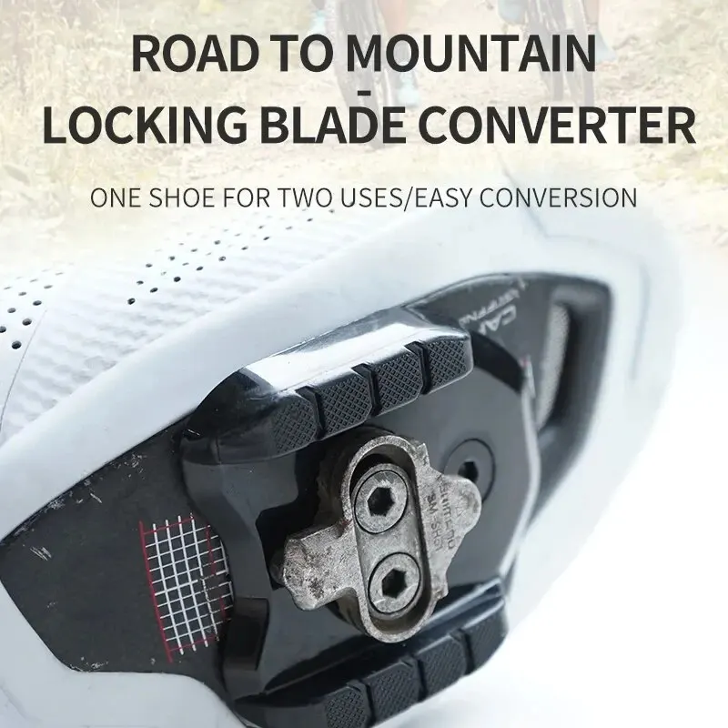 Rrskit Road Mountain Bicycle Locking Blade Converter Suitable To MTB Road Bike Locking Pedals Cycling Lock Shoes Adapter Cleats