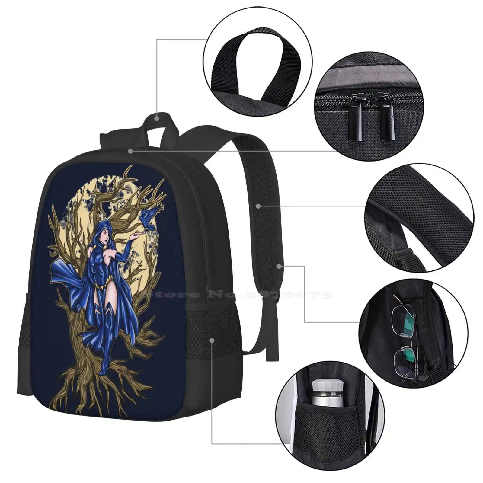 Raven Superhero Student Bag, Mochila Unisex, Novidades