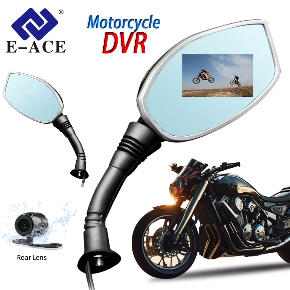 

E-ACE Portable Motorcycle DVR Black Box Dash Cam Moto Support WIFI Link 165° Large Angle View Motorcycle Accessories