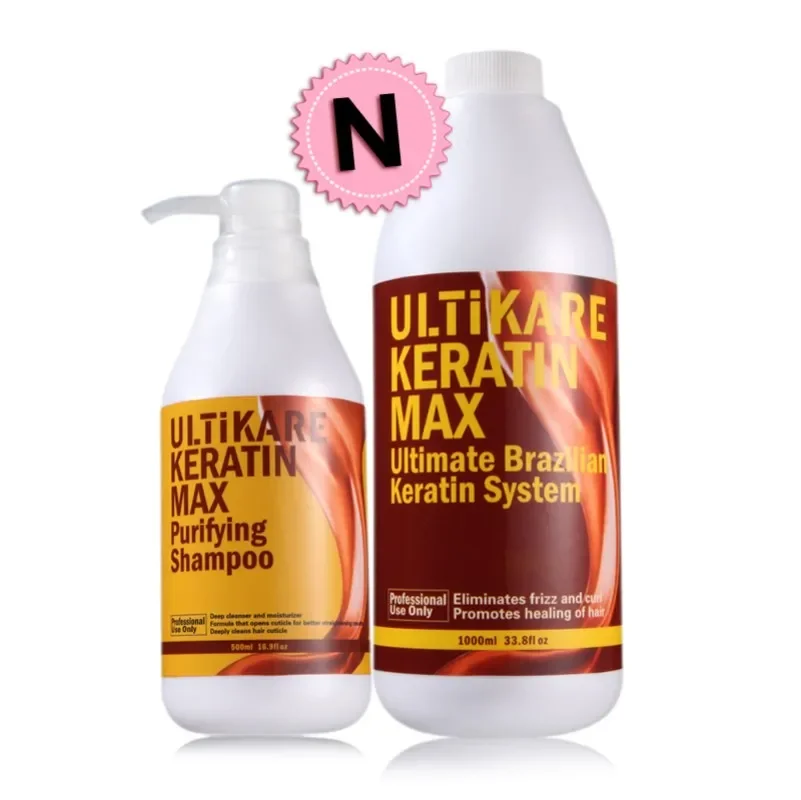 1000ml 5% Brazilian Keratin Treatment Straighten Normal Frizzy Hair+500ml Purifying Shampoo+Free Small Travel Kit