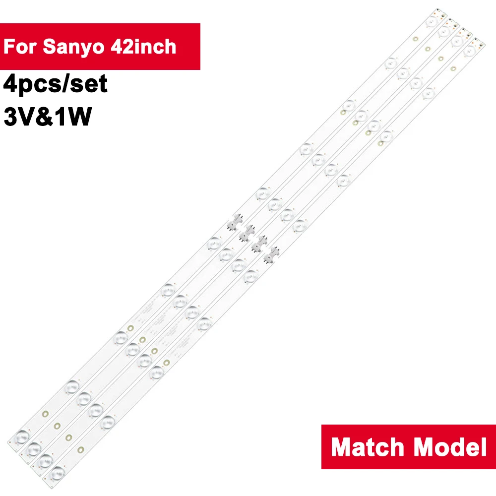 

4Pcs/set 42inch 815mm LED Backlight Strip for SANYO 10LED CX42D10-ZC21FG-03 CX420DLEDM LE106S2FMD 2SF1000-TNT-N24 TF-LED42S48T2