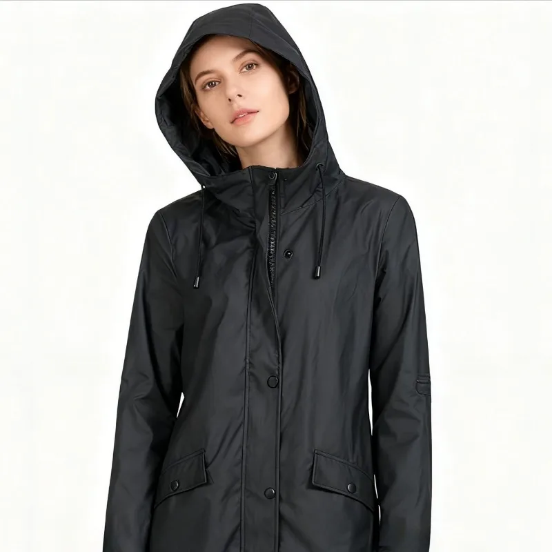 

Женский длинный всепогодный анорак, водонепроницаемая ветровка нового сезона с регулируемым капюшоном, походное снаряжение для приключений на свежем воздухе