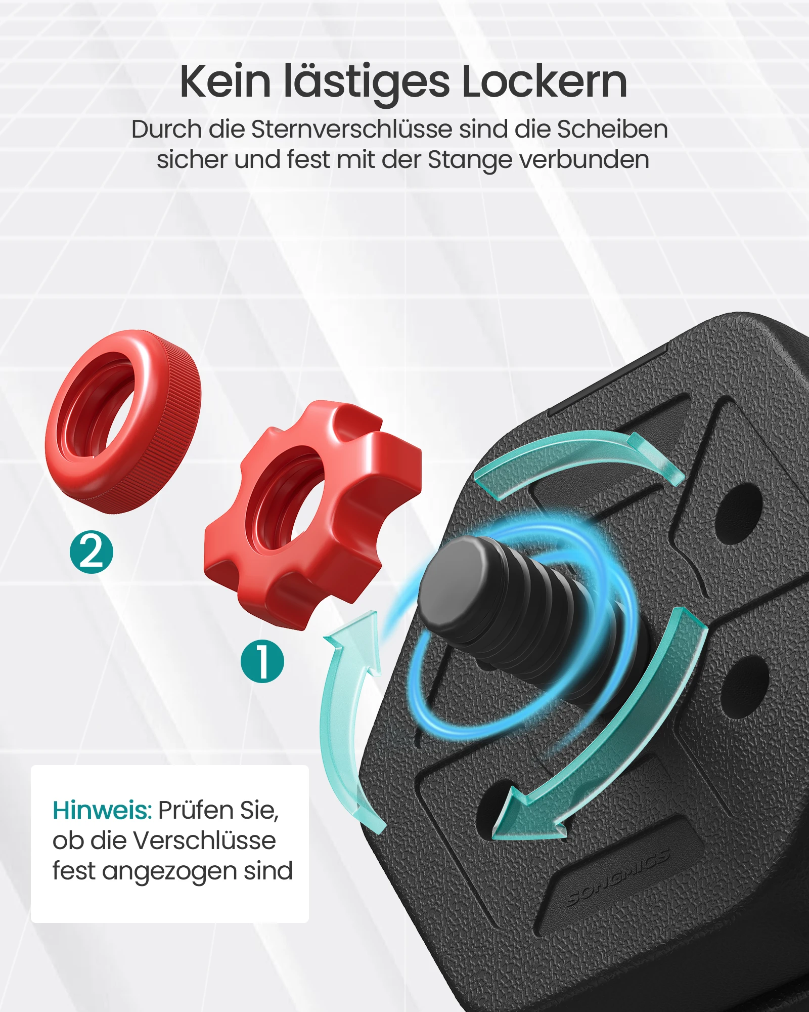 مجموعة دمبل SONGMICS مجموعة دمبل قصيرة سداسية للتمرين واللياقة البدنية ورفع الأثقال #5