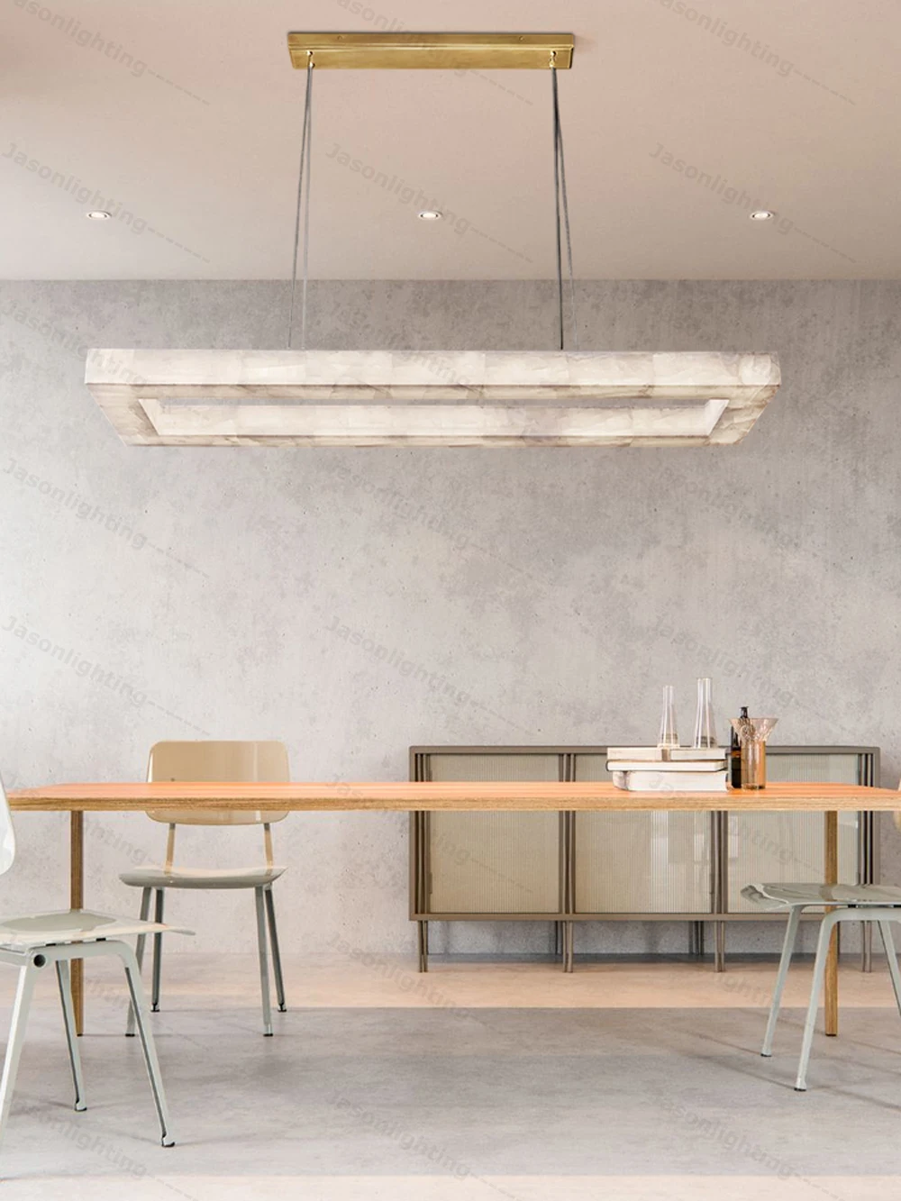 Dimmable LED Natural Marble Pendant Light Alabaster