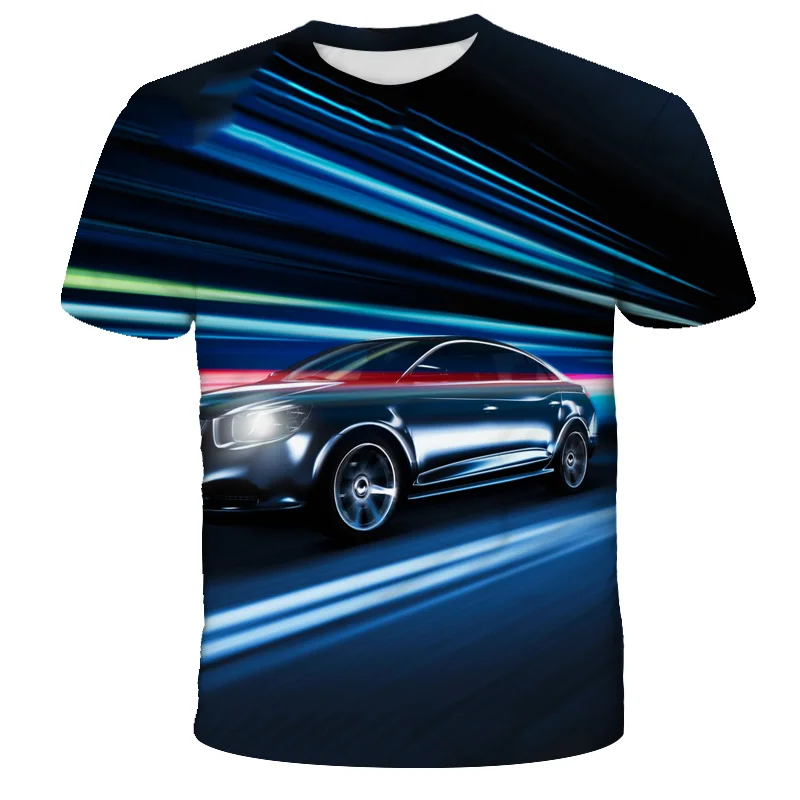 الأطفال الكرتون بلايز الصيف الصبي قصيرة الأكمام 3-14Y الطفل تي شيرت رياضية الأولاد سيارات ثلاثية الأبعاد طباعة تي شيرت فضفاض التي شيرت أنيمي المحملة