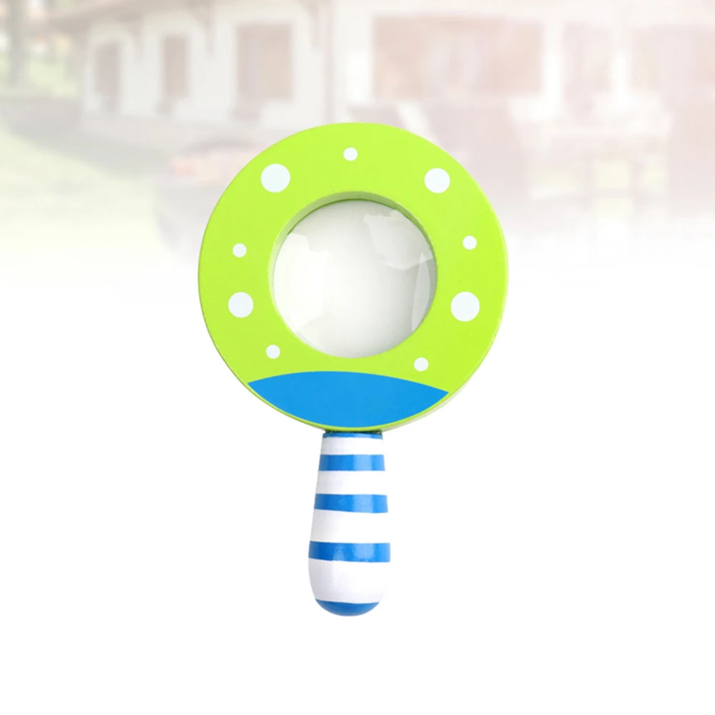 

Wood Magnifying Glass Creative Educational For Baby Infant Kid Green Safe High Quality Early Learning Color Size Differentiation