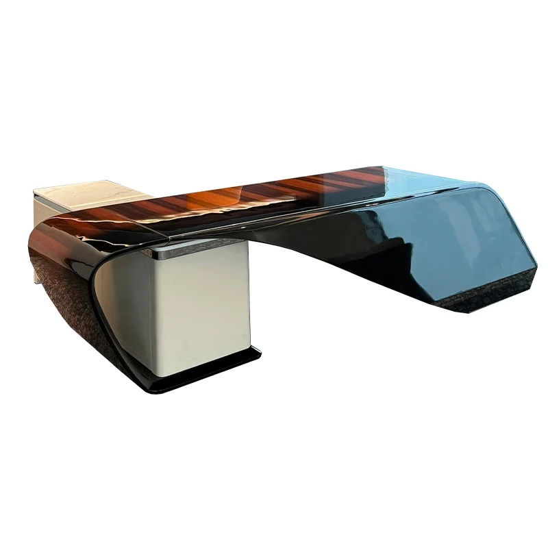 Modern Italian light luxury boss table special-shaped paint boss desk high-end atmosphere president office large desk