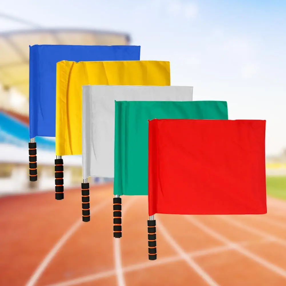 Red White Yellow Color Soccer Referee Flag Fair Play Colors Match Flags Football Flag Referee 3 Sports Soccer Linesman P4R1