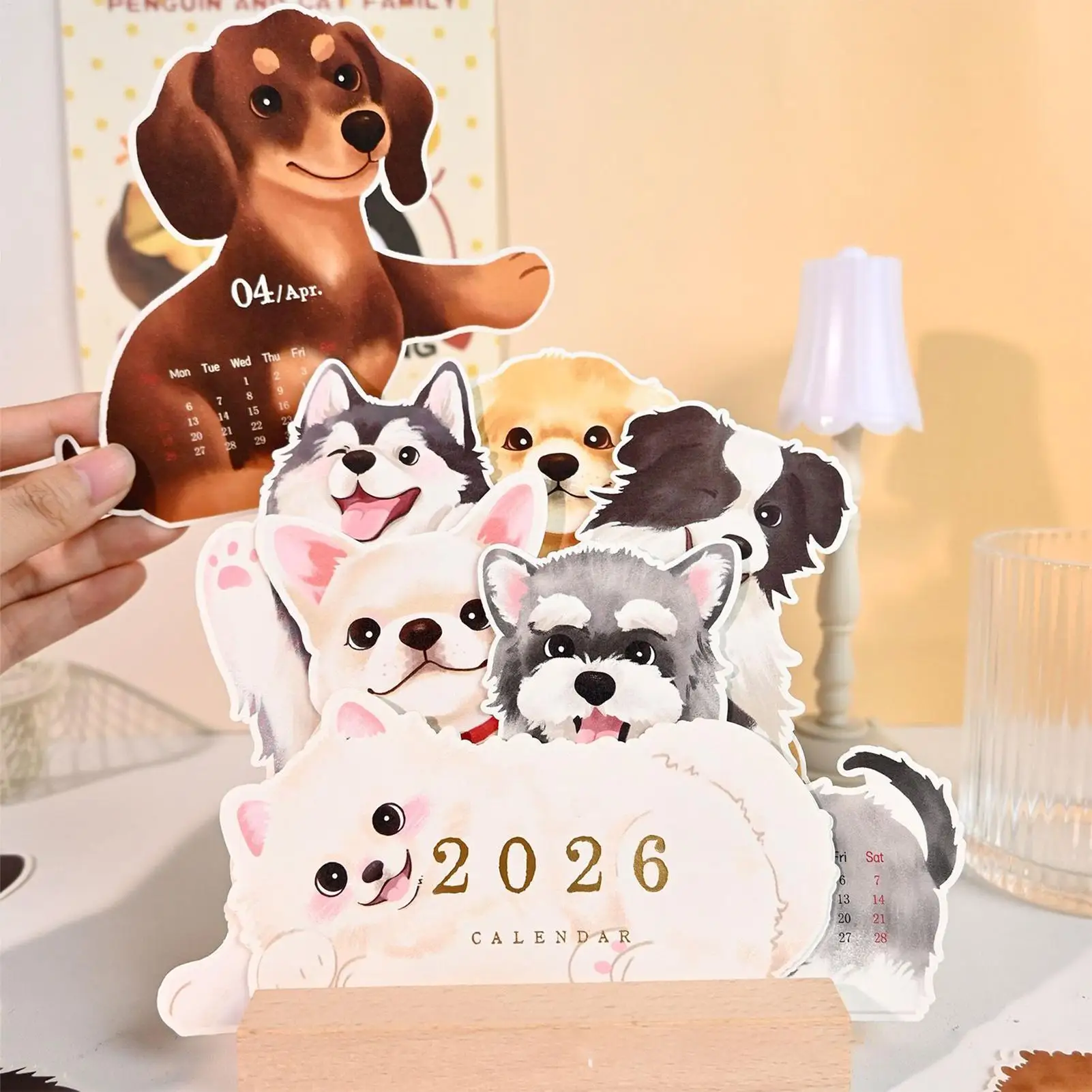 

Cute Dog Series 2026 New Year Calendar Desk Table Planner Yearly Agenda Organizer Memo Notes for Home Office School Creative ﻿