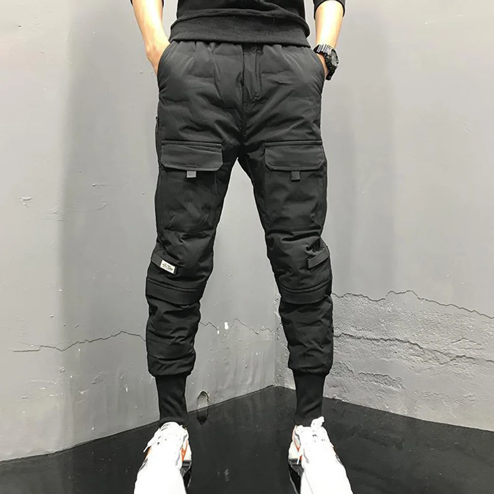 Mens Workwear Cotton Thickened Cuffed Trousers Jogging Streetwear Simple Versatile Casual Warm Comfort Cuffed Trousers 2024 New