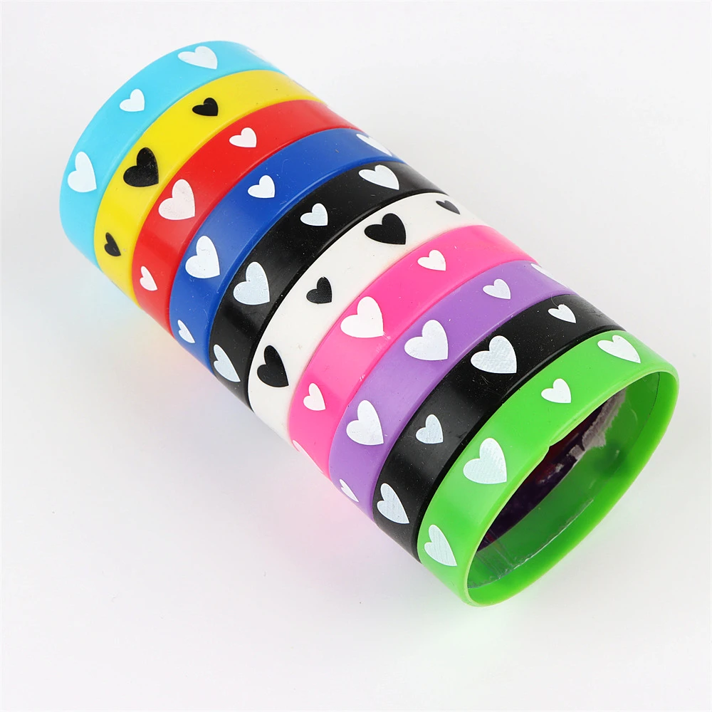 10/20/30/50/100Pcs/Lot Fashion Simple Cross Peace Skull Elasticity Silicone Bracelets For Man Mix Style Jewelry Gifts Wholesale