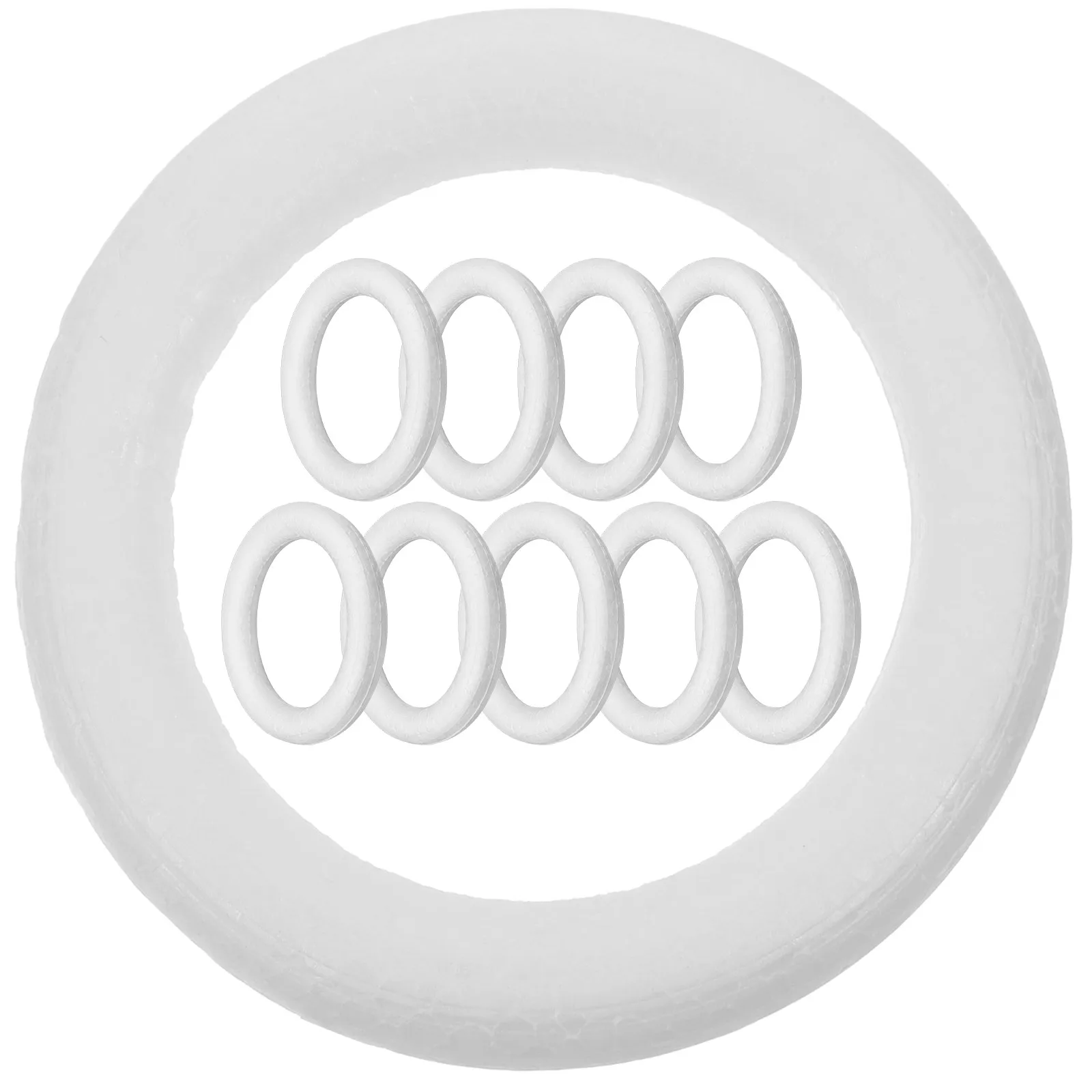 10 قطعة أشكال إكليل رغوة حلقات دائرة حرفية بيضاء إطار دائري لتقوم بها بنفسك لوازم الرسم الفني نشاط تطوير الإبداع